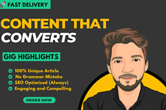 write 1000 to 1500 words SEO article, blog post in 24 hours