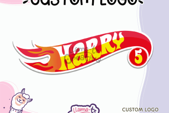 customized your text or name on hot wheels logo