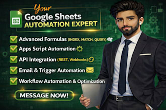 automate google sheets with apps script, formulas and dashboards