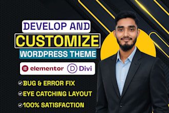 develop and customize wordpress themes and fix website issues