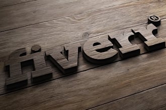 replicate your text or logo design in 3d wooden style