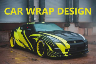 create a unique car wrap designs and mockups