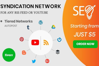 create stronge syndication network to any RSS feed oryoutube