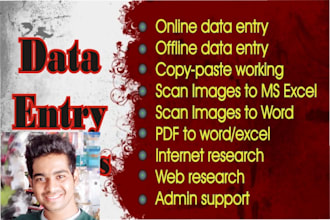 be your data entry operator