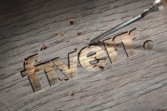 digitally carve in wood your logo design or text
