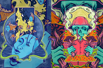 do stoner, psychedelic, trippy illustration