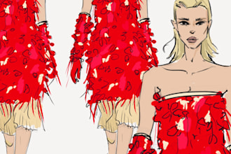 create fashion illustration, sketch and collections