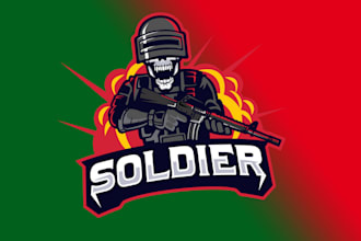 create an awesome soldier mascot logo design for your business in 12 hours