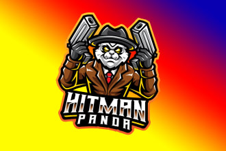 design panda mascot  logo with express delivery