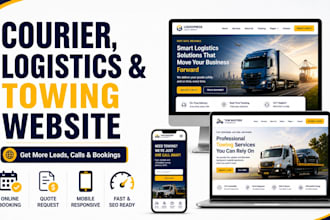 design courier, logistics, towing, transportation, or trucking service website