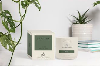 do minimal candle label design, DIY candle care sticker, candle jar mockup 3d