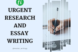 do urgent research and essay writing as an essay writer