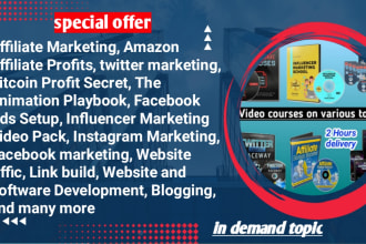 send 1200 video courses on different topics with resale and private label rights