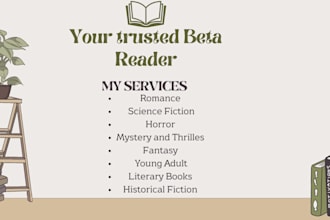 beta read and review your novel and provide extensive feedback