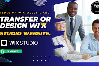 transfer and design wix studio website or redesign wix website