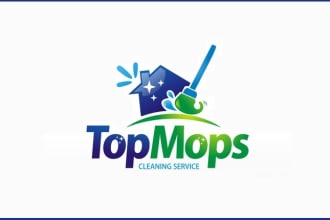 design wonderful clean house, janitorial or commercial cleaning logo