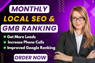 monthly local SEO, gmb ranking, google my business optimization to rank website