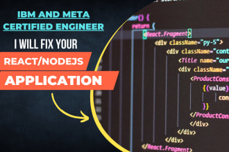 fix javascript, react or nodejs application or website
