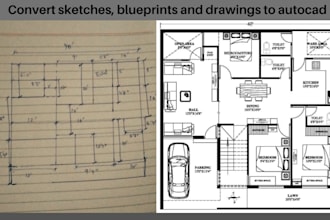 convert sketch, blueprints, drawing, jpg and pdf to autocad, cad, dwg