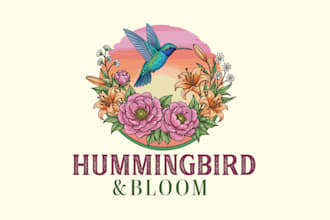 design a  hand drawn logo with illustration