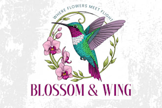 design a  hand drawn logo with illustration