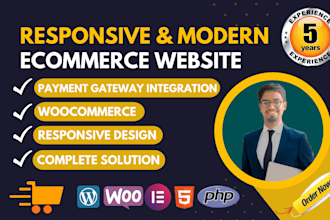design and develop wordpress ecommerce woocommerce website