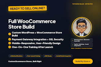 create an ecommerce website, online shop with wordpress woocommerce