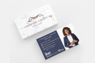 do eye catching realtor, real estate business cards design