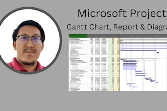 create a ms project gantt, timeline and template report