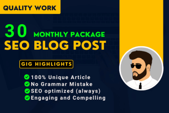 be your monthly SEO article and blog content writer