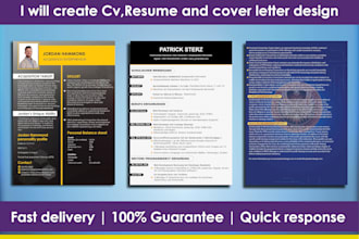 design a minimalist resume and creative cv in 24 hrs