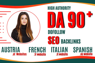 french, spanish, italian, and austria high da SEO backlinks