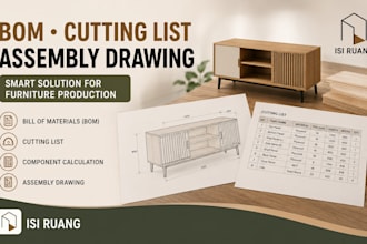 create furniture cutting list and bill of materials