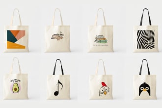 do creative tote bag and coffee mug design
