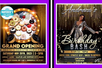 design birthday flyer, church flyer and any event flyer design