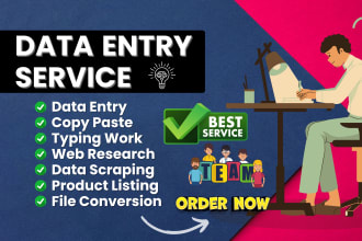 do data entry typing work job, data collection, copy paste