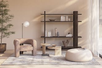 3d rendering furniture visualization in interior scene