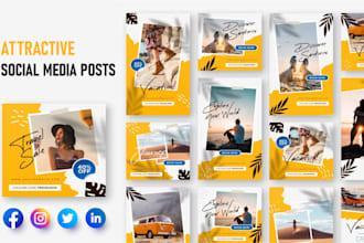 design attractive social media post, instagram post, insta ig post, facebook fb
