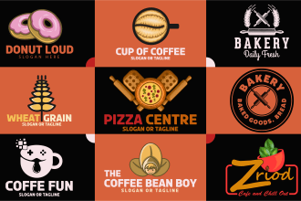 do professional logo design and unique restaurant food logó