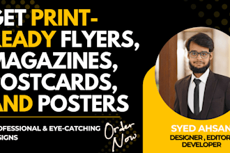 design print ready flyers, magazines, postcard,s and posters