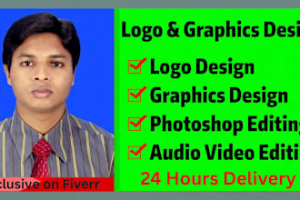 logo design, graphics and web design  audio and video editing