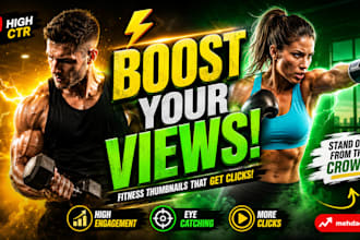 design viral fitness and gym youtube thumbnails to boost views