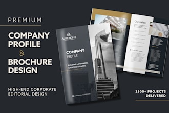 design a company profile, corporate brochure and marketing brochure