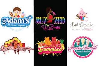 design creative candy, sweets, bakery, restaurant, food logo