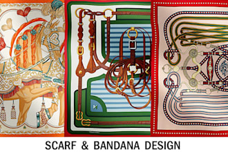 create scarf bandana and shawl patterns for fabric print
