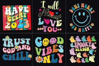 do retro wavy vintage typography striped logo font svg t shirt