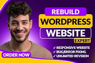 rebuild or redesign your wordpress website with elementor