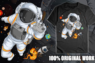 create custom illustration design for your merch t shirt