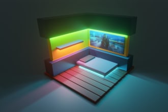 create low poly 3d model for animation, game, web and other