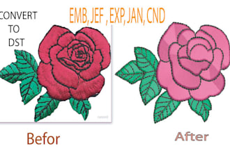 do convert to dst files for embroidery designs digitizing